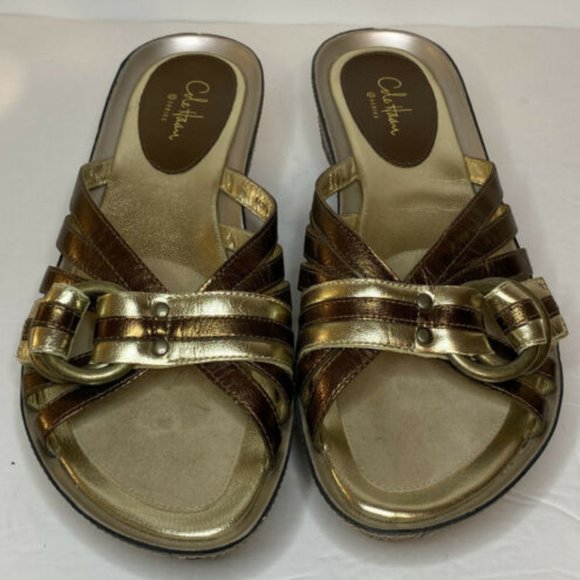 Cole Haan G Series Wedge Sandals in Bronze - Picture 1 of 3
